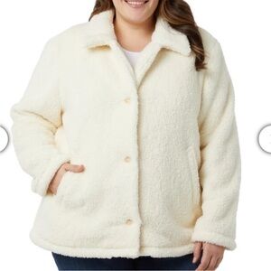 32 Degrees Women's Cozy Fleece Button Front Jacket XXL NWT
